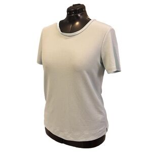 Banana Republic Pastel Blue Polyester Crepe Short Sleeve Top